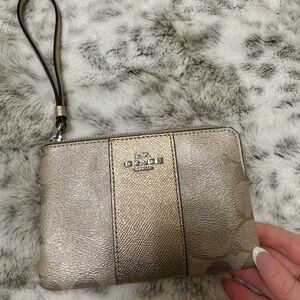 Brand New Coach Metallic Wristlet Clutch